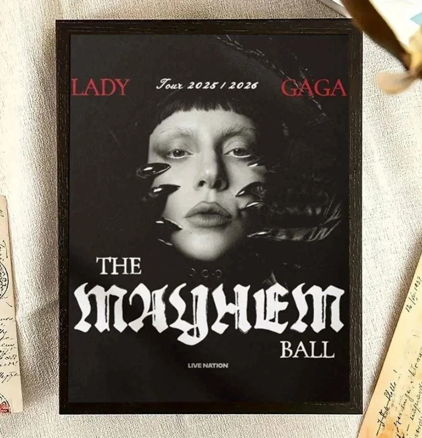 Lady Gaga Tour 2025-2026 The Mayhem Ball Tour Poster