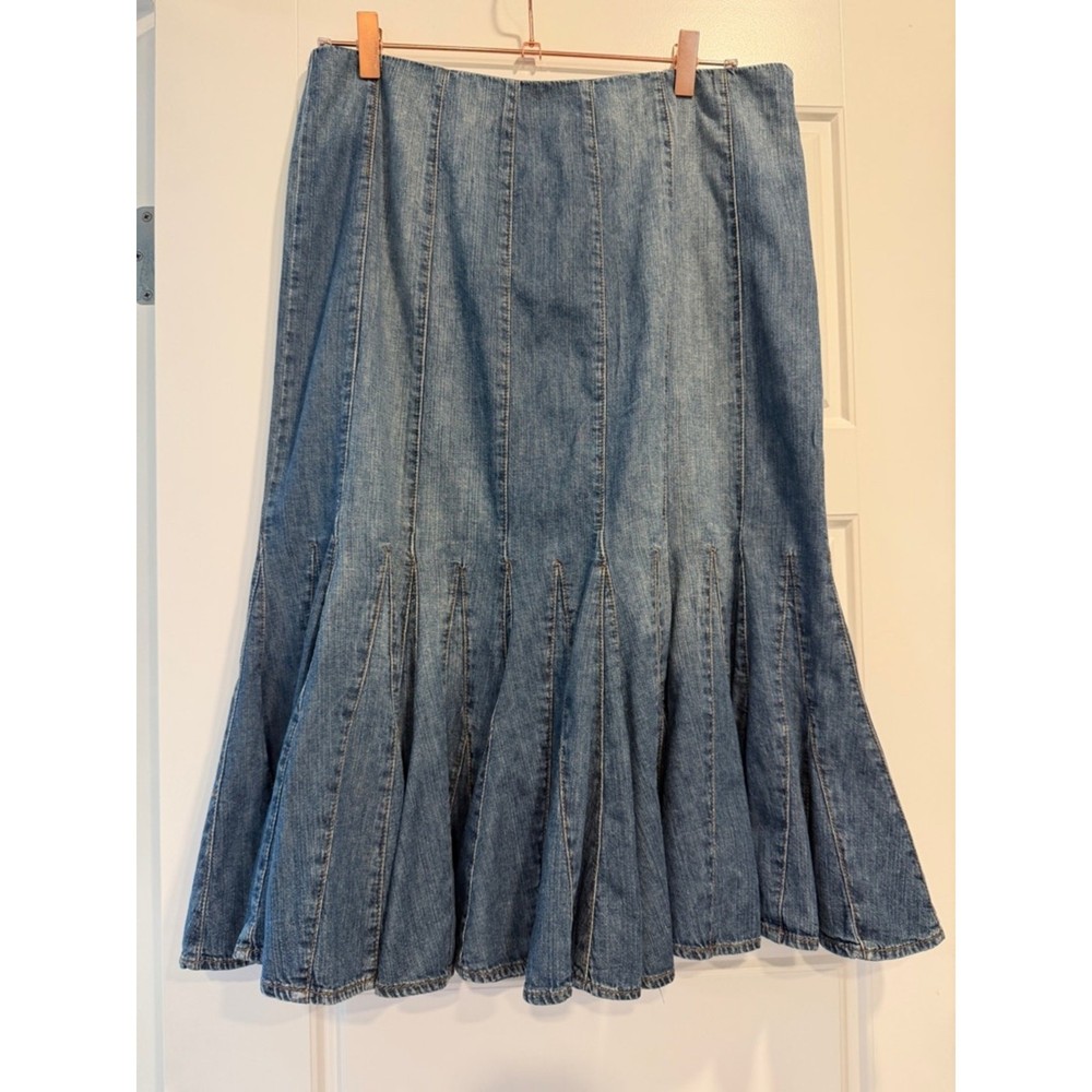 Vintage 90's Ralph Lauren Jean Pleated Trumpet Skirt Size 10 Equestrian Western