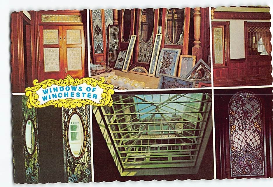 Postcard Windows Of Winchester Mystery House San Jose California USA