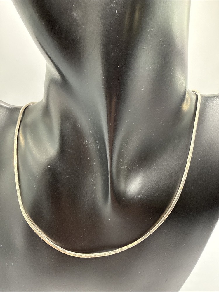 VTG FAS Italy 925 Sterling Silver Square Chain Necklace. 6.2 Grams. 16”Long