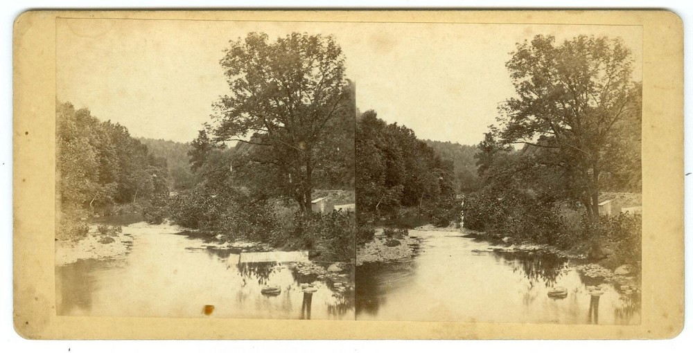 B5410~ PENNSYLVANIA -1860’s  Wissahickon Creek Stereoview Newell, Philadelphia
