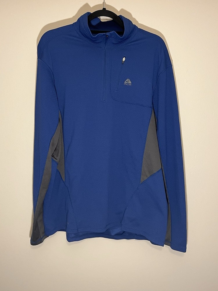 Nike ACG Sweatshirt Mens XL Blue 1/4 Zip Mock Neck Dri Fit Pullover (D)