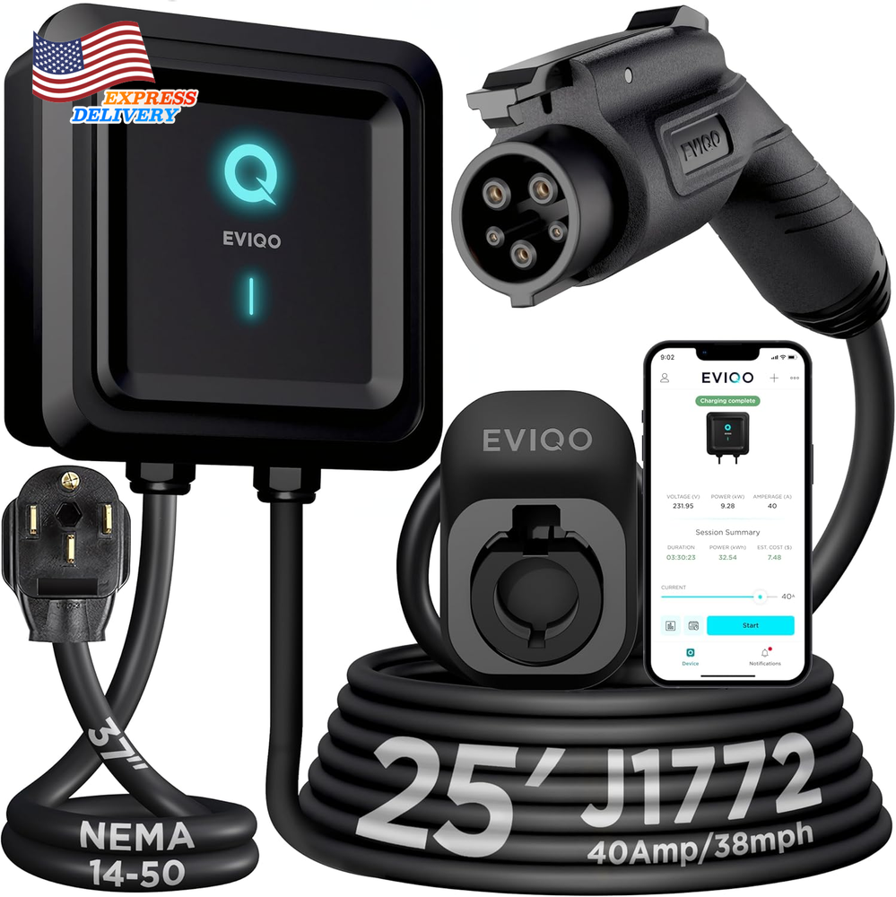 Level 2 EV Charger 40 Amp - 9.6 Kw 240V Wall Home EV Charger Level 2