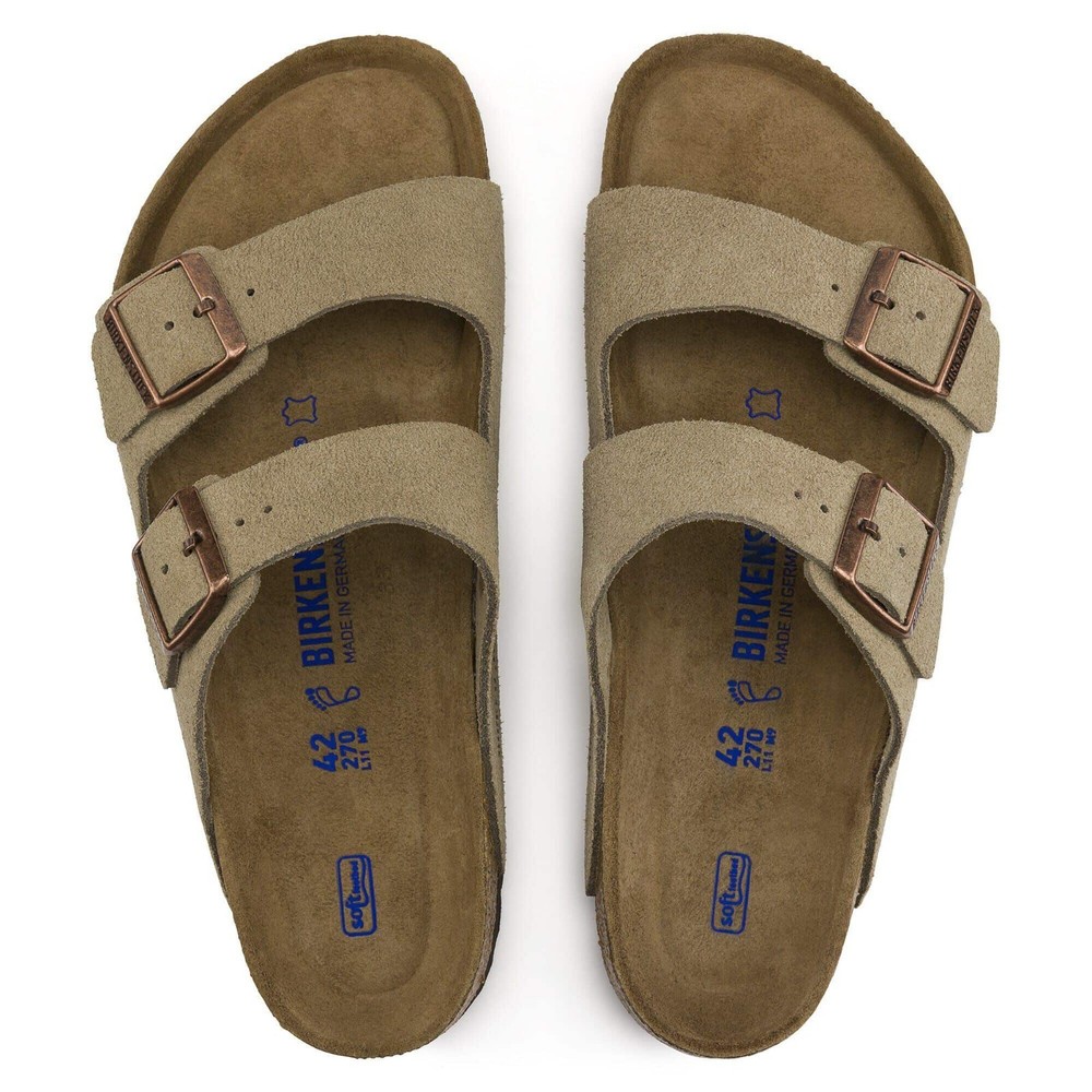 Birkenstock Arizona Soft Footbed Suede Leather Sandals - Taupe