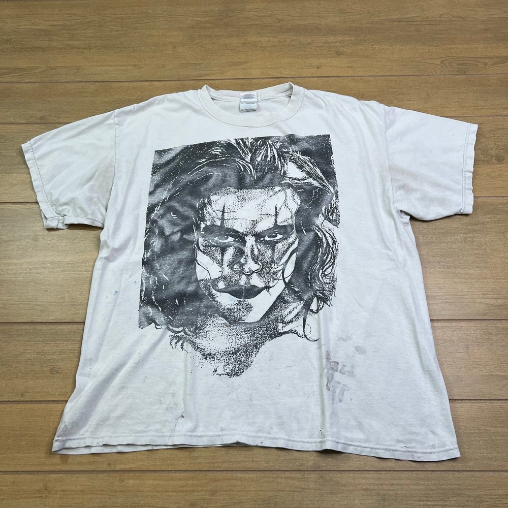 Vintage Style Sting Crow Wrestling Graphic T Shirt Mens XL White Distressed