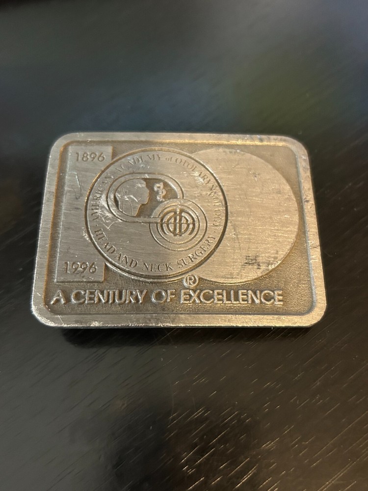 Vintage Collectible Amer Academy of Otolaryngology 1996 Head Neck Belt Buckle-image