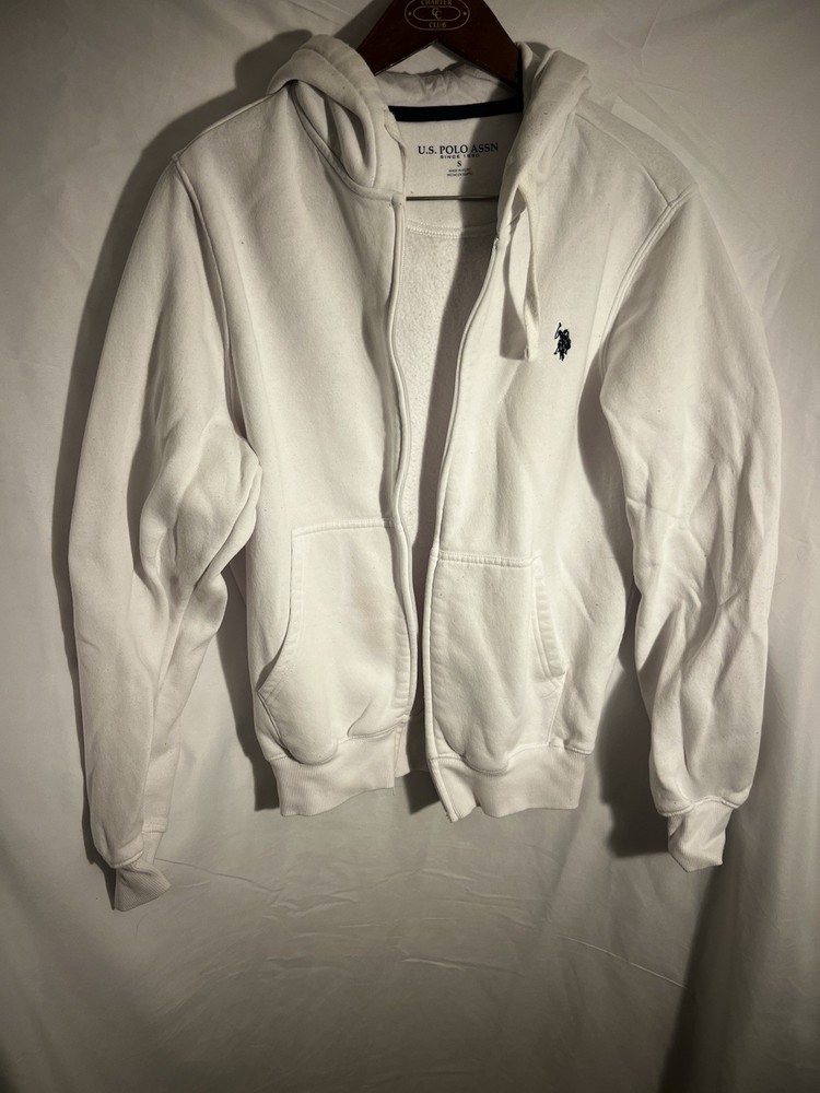 Polo Ralph Lauren Womens Zip Up Hoodie Jacket White Broken Zipper