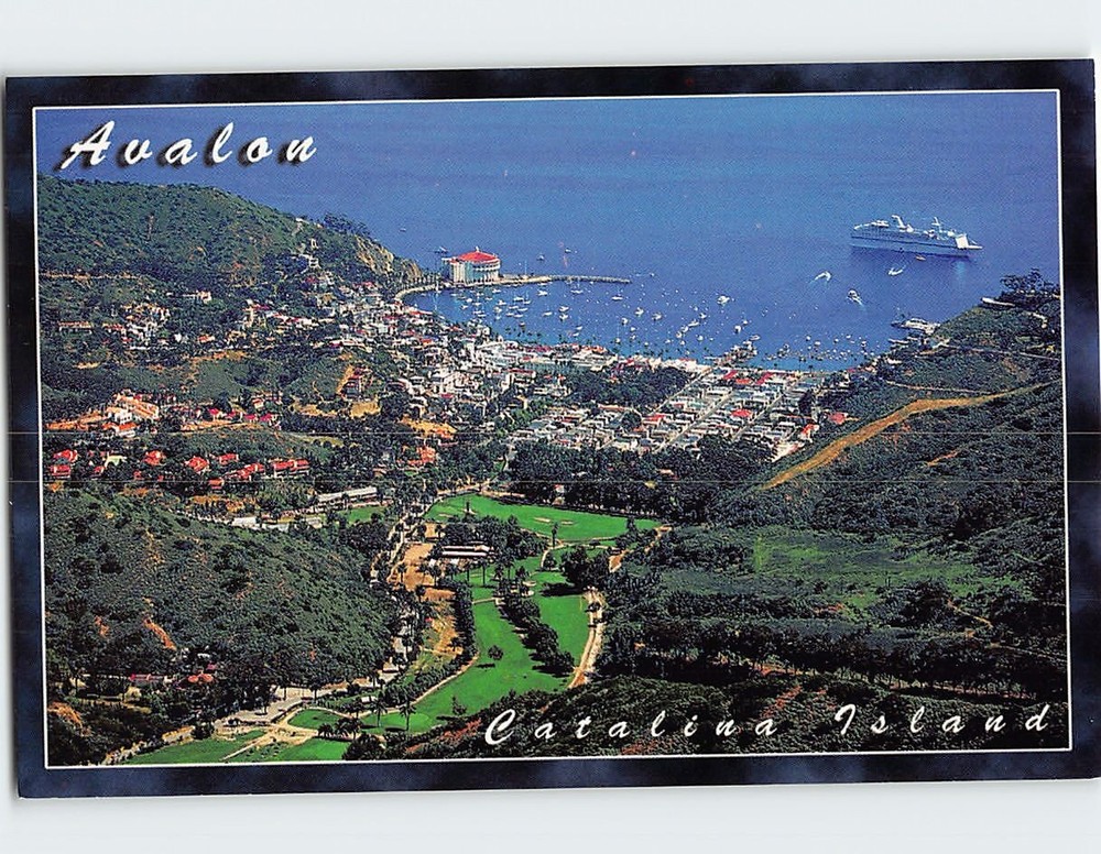 Postcard Aerial View Of Avalon Santa Catalina Island California