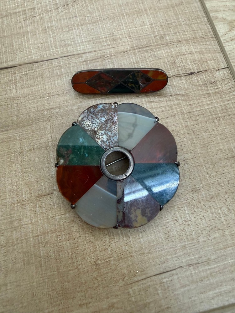 (2) Antique Victorian Scottish Brooch