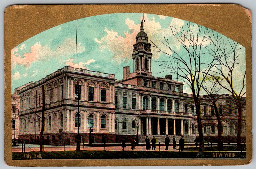 Antique Postcard City Hall Building New York, NY 1910s