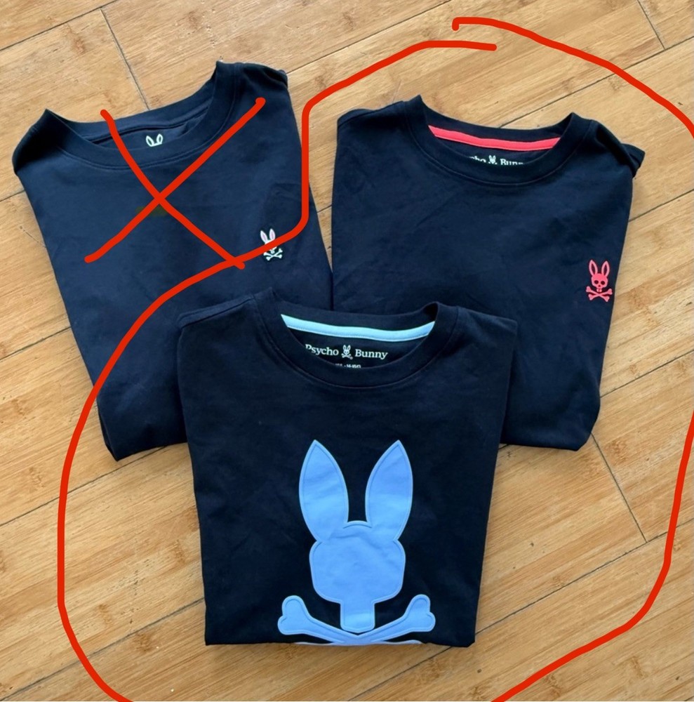 Psycho Bunny T-shirt Bundle Lot of2 Casual 14-16 Large Pima Cotton Casual School