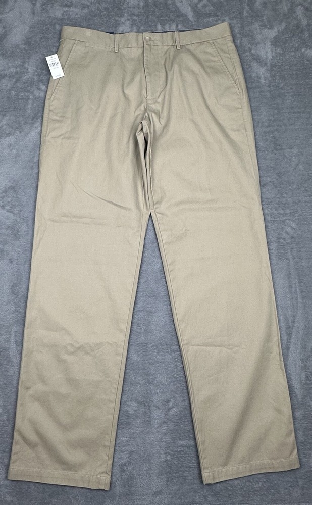 NEW GAP Pants Mens 34x34 Khaki Chino Relaxed Fit Straight Leg Mid Rise Casual