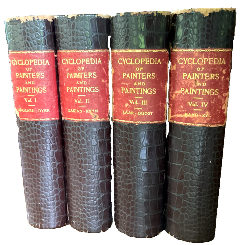 Cyclopedia Of Painters And Paintings  Champlin   Four Volumes  1887  Leather