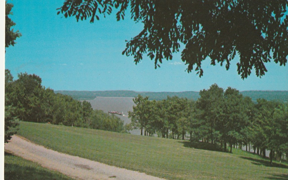 Ohio River View Toward Lock and Dam 50 from Cave-In-Rock Park S Illinois A8095