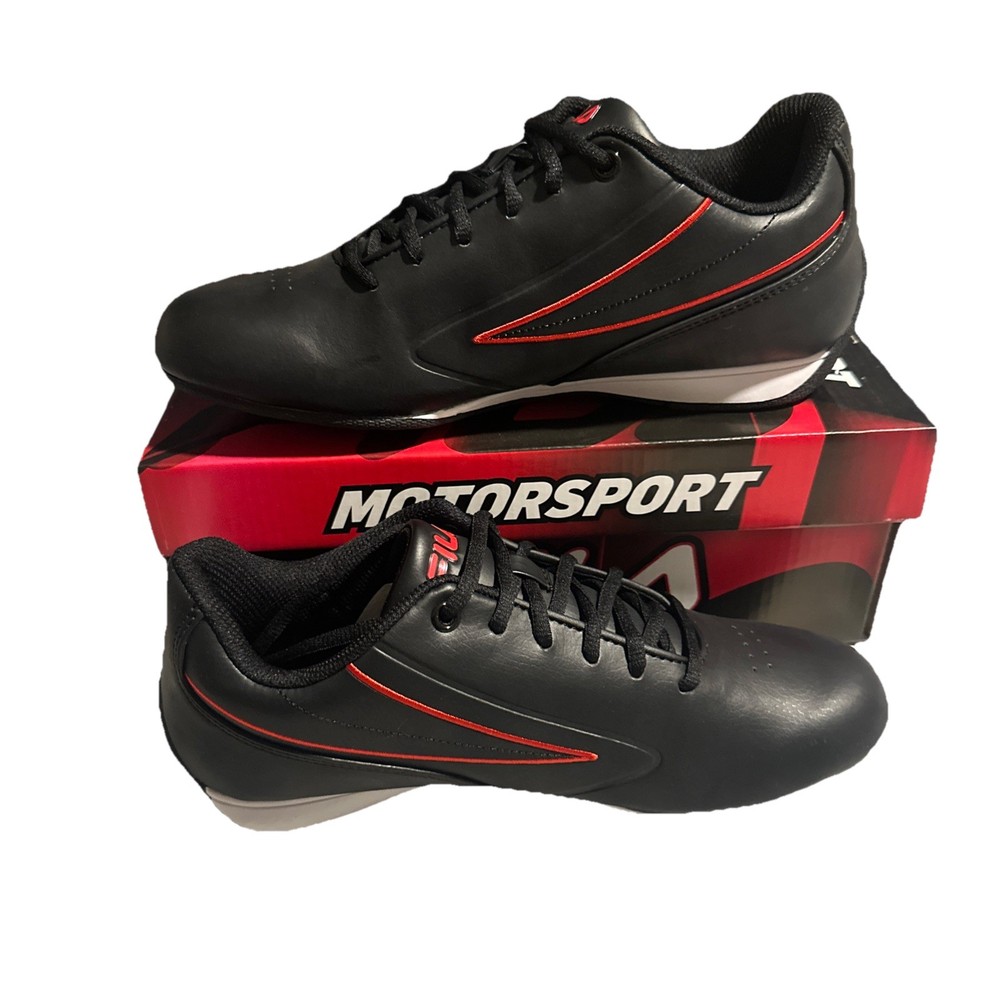 Fila Forlani Outline Flag Mens Black Motorsport Inspired Sneakers Shoes 8