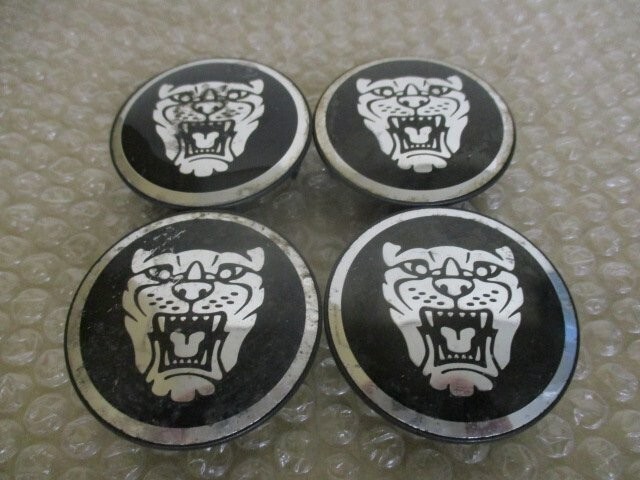 Jaguar Genuine Center Caps for Aluminum Wheels 4pcs Black Surface diameter: 58mm