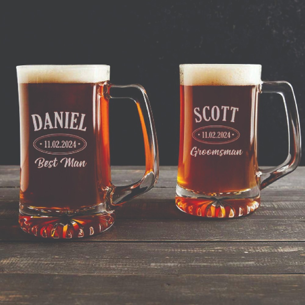 Personalized 26 Oz Beer Mugs Set for Beer & Cocktails - 2 Pack