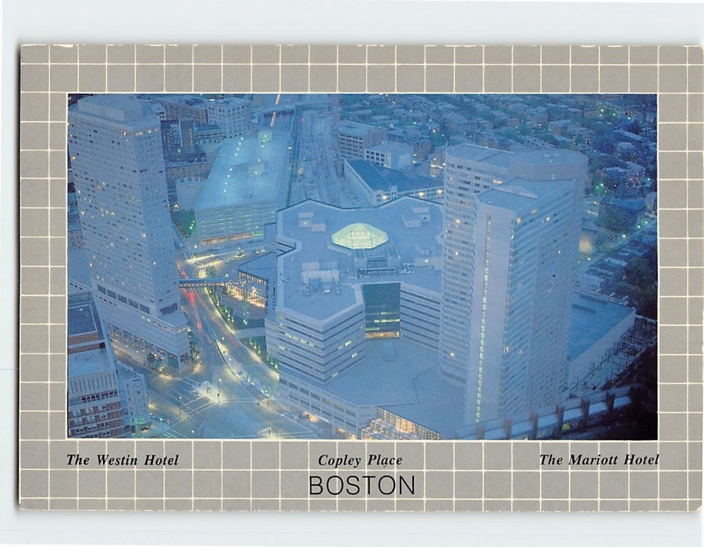 Postcard Aerial View Copley Place Boston Massachusetts USA