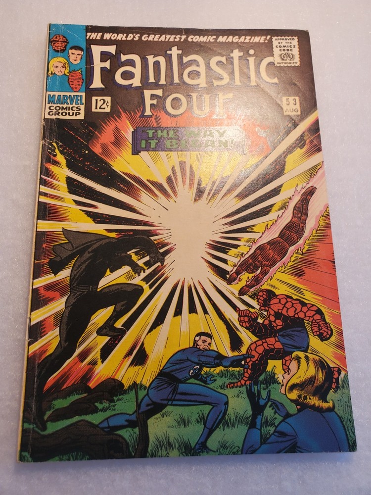 Fantastic Four #53 (1966) - 2nd Black Panther & Origin -1st  Klaw - White Pages