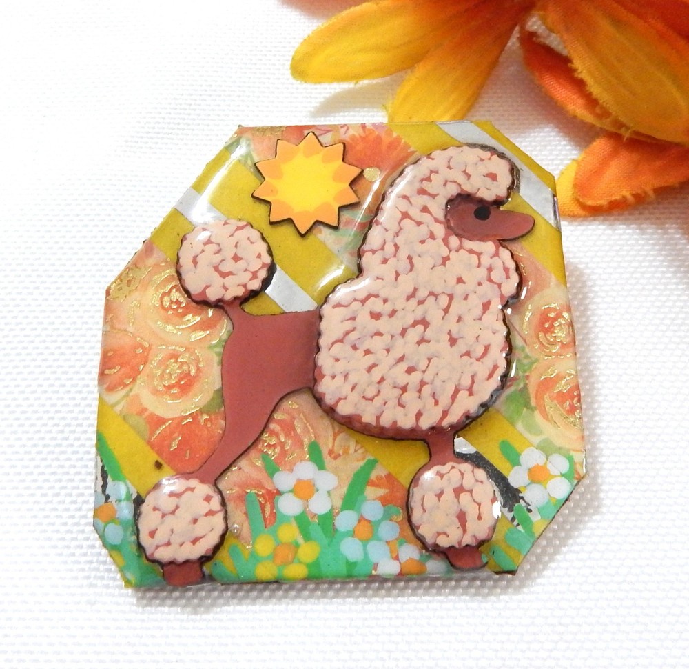 Echo & Hara Collectible Brown Poodle Pin/Brooch