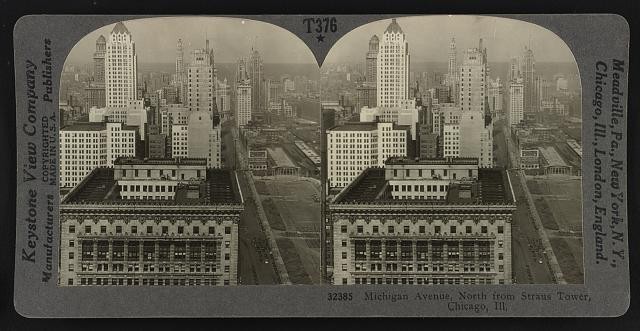 Chicago Illinois 1929 Michigan Avenue North from Straus Tower Skyline View