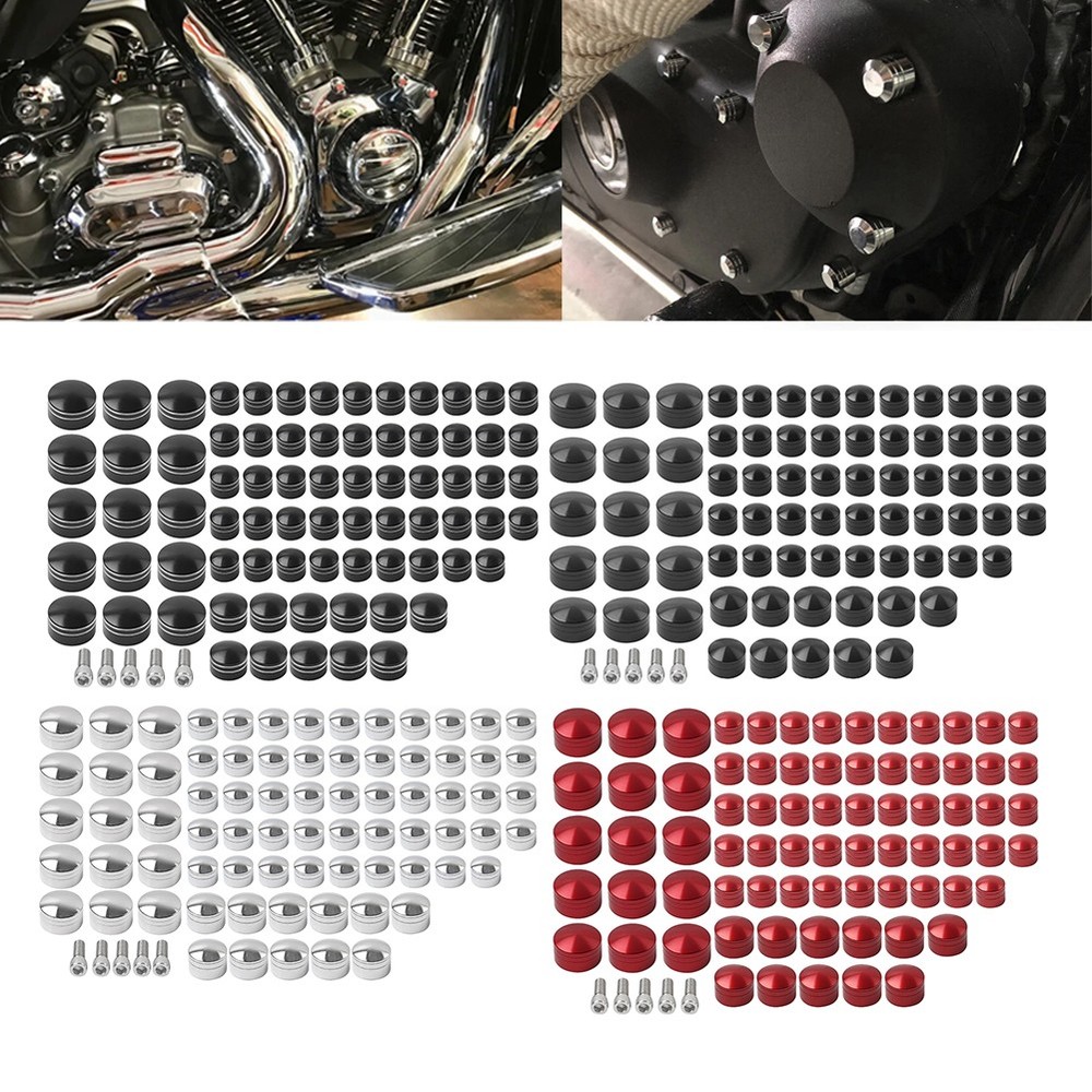 75X CNC Engine Bolt Topper Caps Cover Kit For Harley Touring Road Street Glide