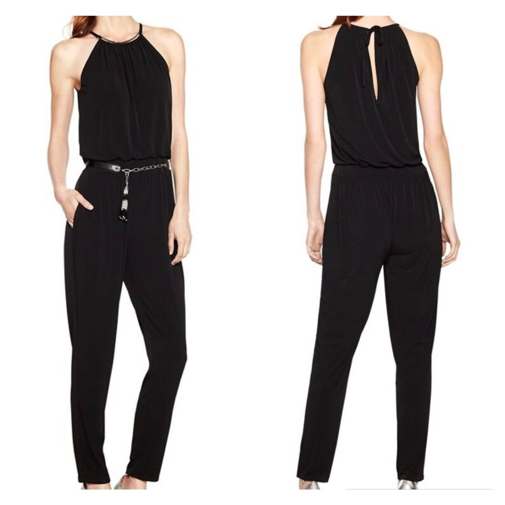 NWT White House Black Market Halter Neck Tapered Leg Jumpsuit Women’s Size 8