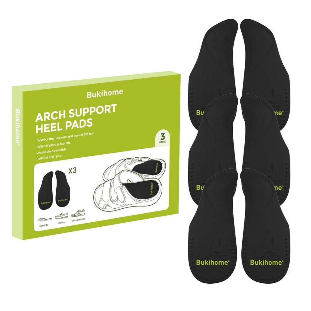 Bukihome Arch Support Shoe Insoles for Flat Feet Gel Arch Inserts for Plantar...