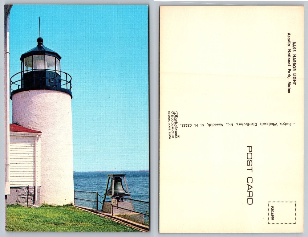 Bass Harbor Light Acadia National Park Maine Postcard Plastichrome-image