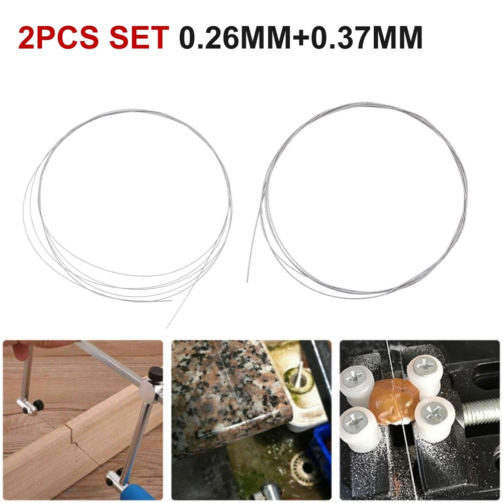 Gemstone Cutting Saw Blades & Wire 1M Length 2pc Hand Tools Kit  
