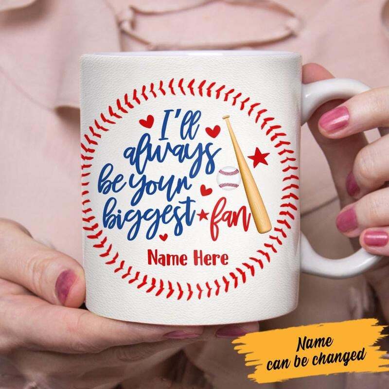 Personalized Baseball Softball Your Biggest Fan Mug Personalized