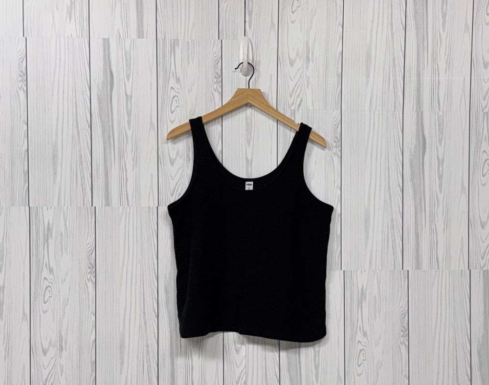 Old Navy sleeveless top womens size medium tall solid black tank pullover basic