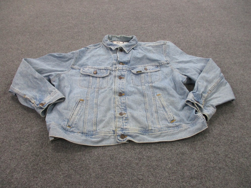 Vintage Lee Jacket Mens XL Blue Denim Jean Trucker Outdoors Workwear USA Made