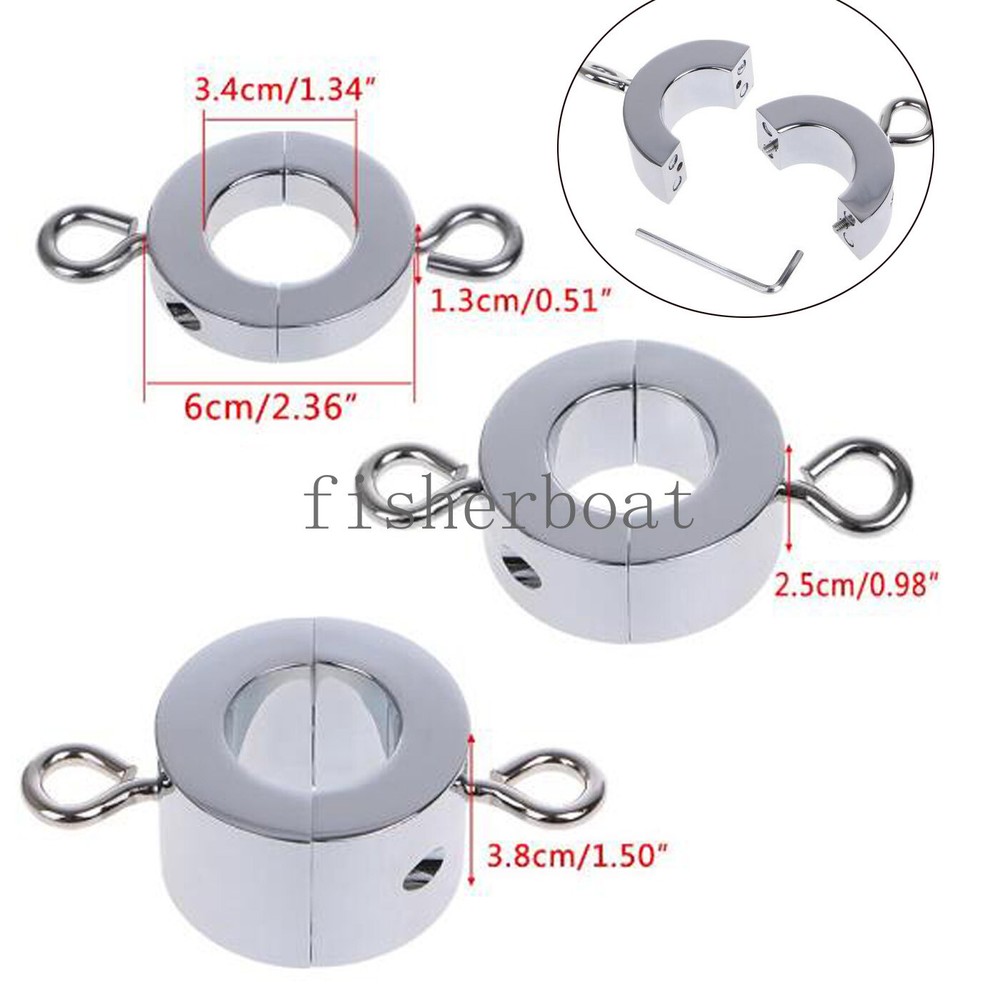 Metal Ball Stretcher Scrotum Lock Chastity Ring for Men