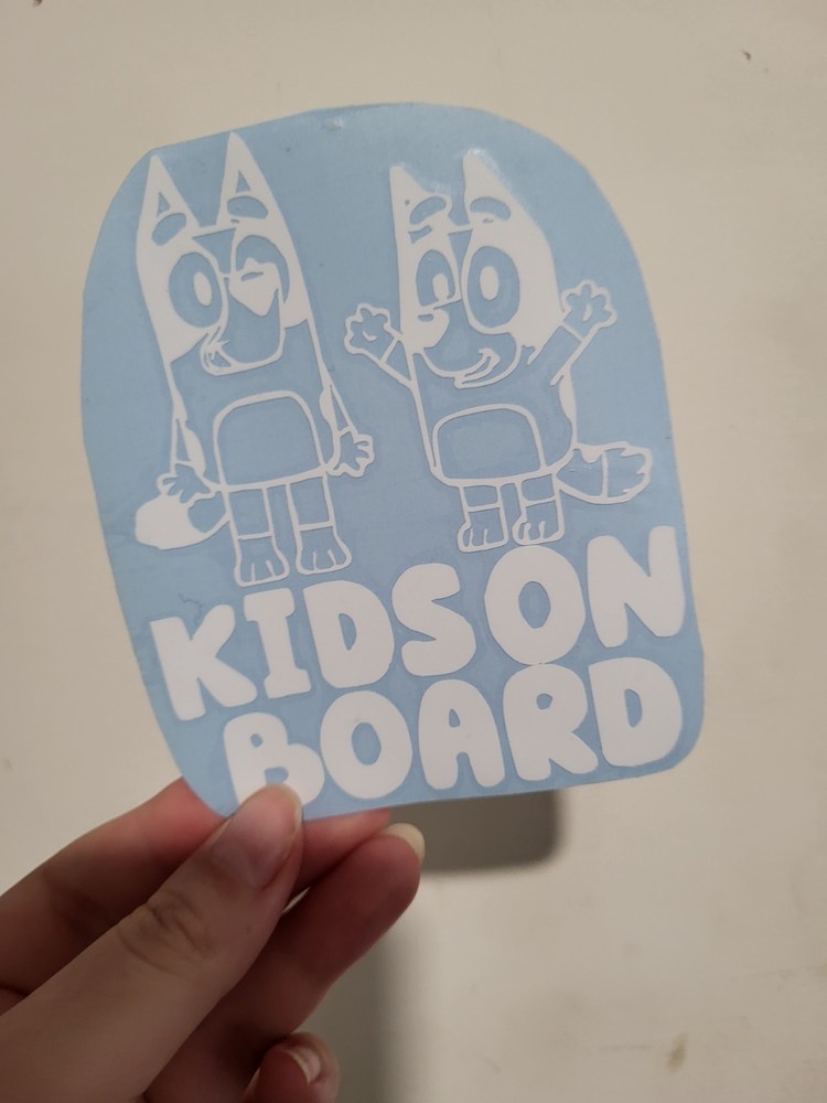 Bluey Kids On Board Car Decal