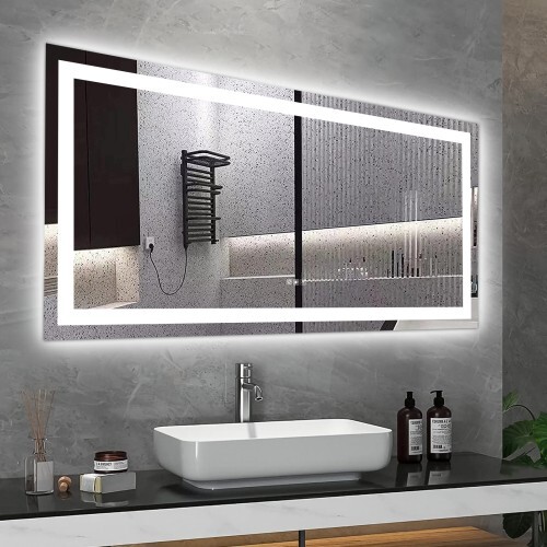 60x32 Inch LED Bathroom Mirror with Built-in Lights