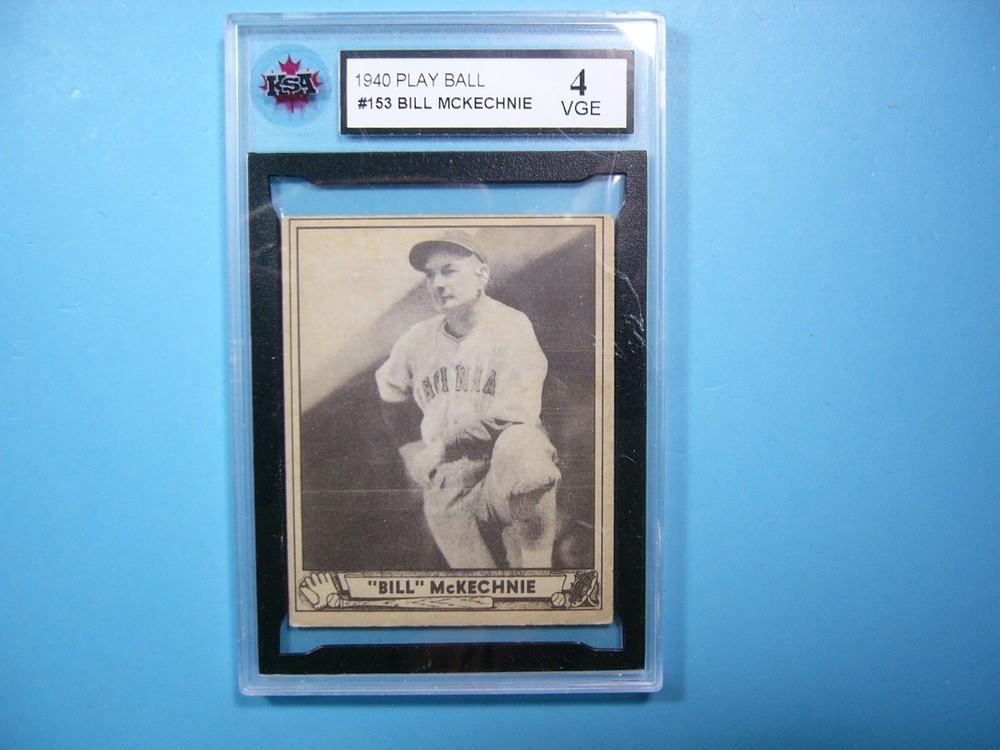 1940 Play Ball Gum MLB Baseball Card #105 Bill McKechnie Rookie KSA 4 VG/EX Graded