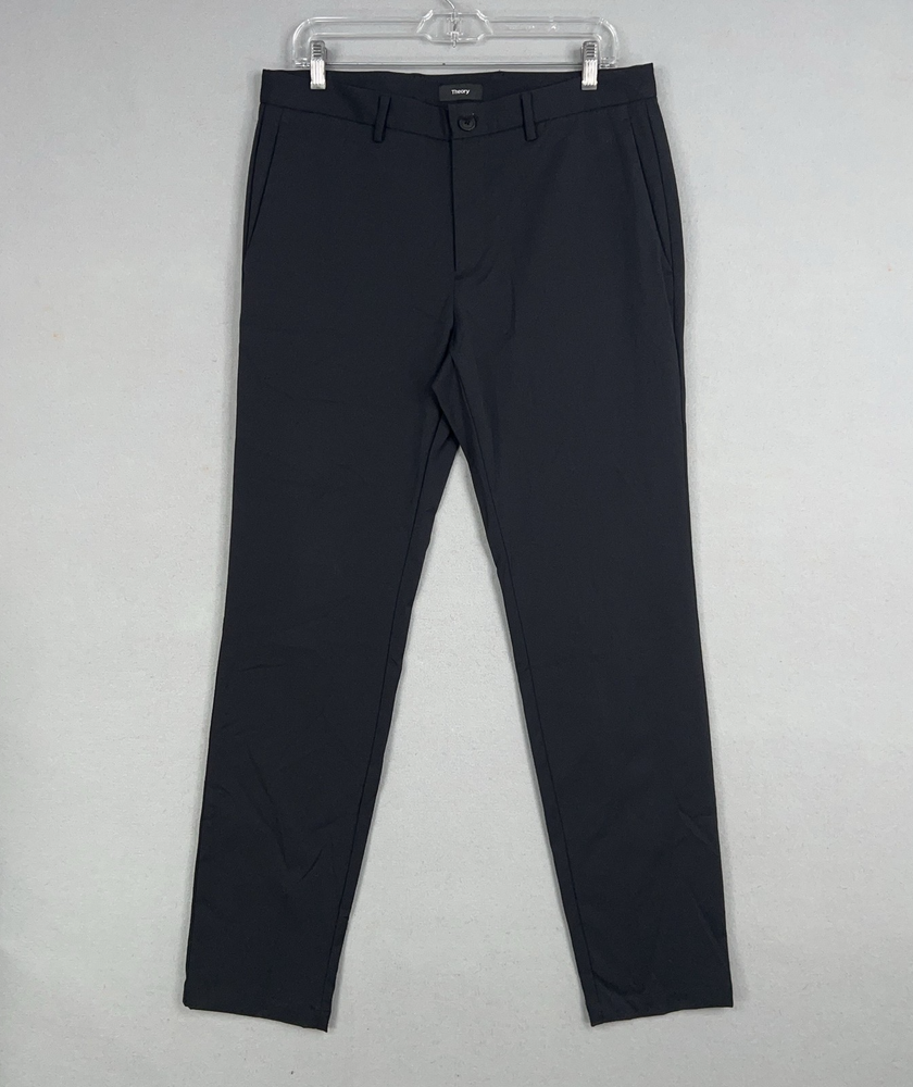 Theory Pants Mens 32 Black Zaine ST Neoteric Slim Fit Stretch Dress Casual USA