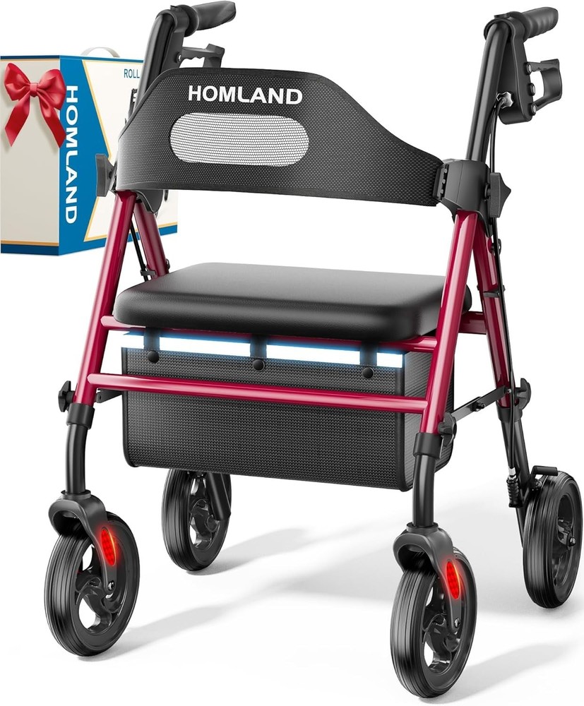 Foldable Rollator Walker with Seat, 8