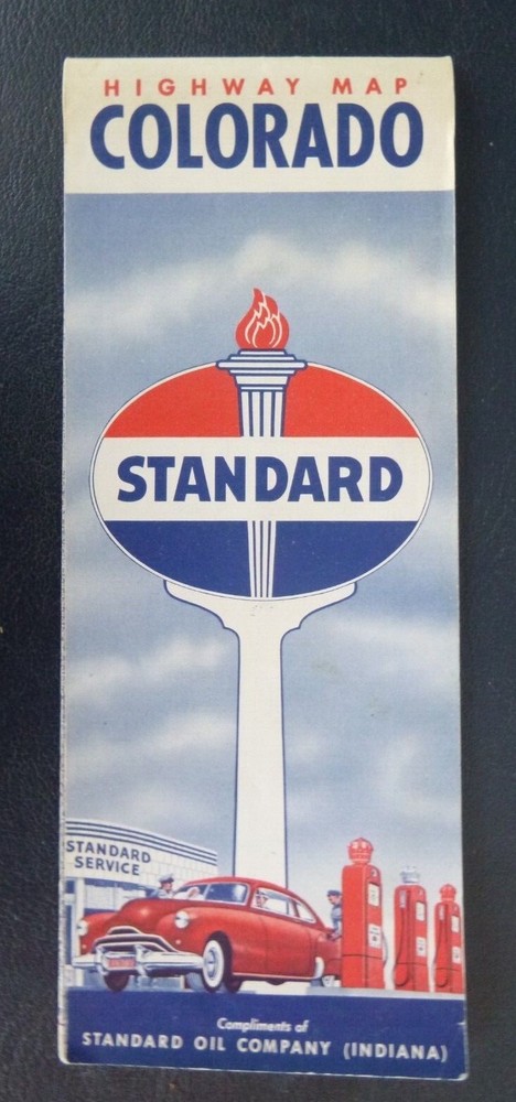 1950 Colorado road map Standard oil gas