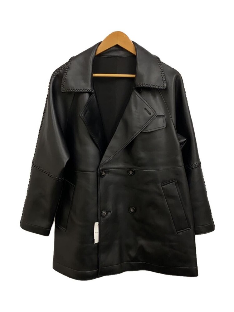Moussy Trench Coat/Free/ Leather/Blk/Plain/010Ish30-0571/F/Leather 20301