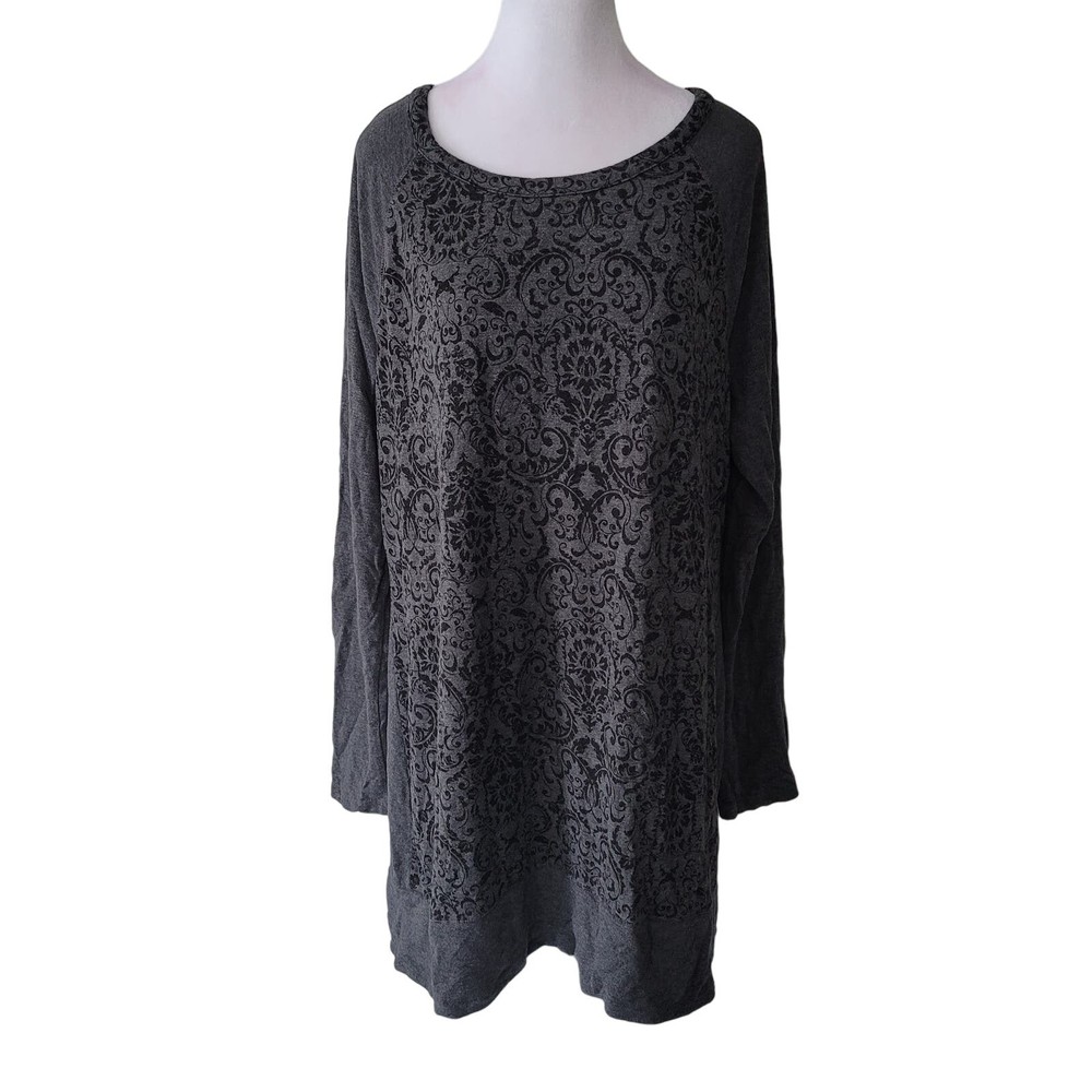 SOMA Size XL Divine Terry Raglan Sleeve Tunic Wallpaper Mini Quartz Feminine