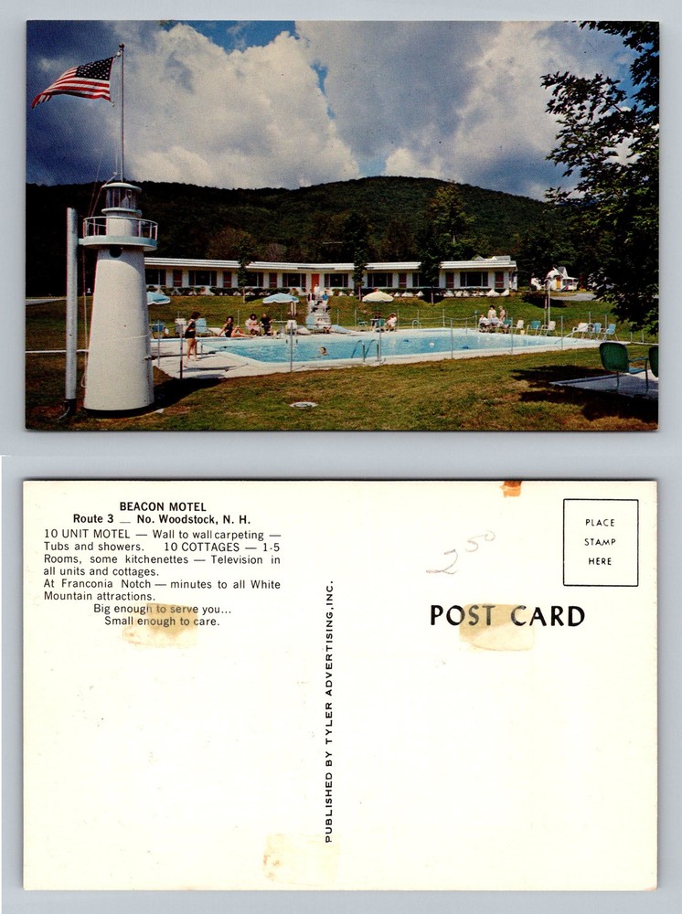 North Woodstock, NH-New Hampshire, Beacon Motel Cottages & Pool Vintage Postcard
