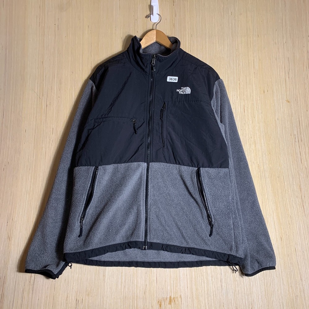 The North Face Men's Grey Denali Full Zip Fleece Sweater Adult Large