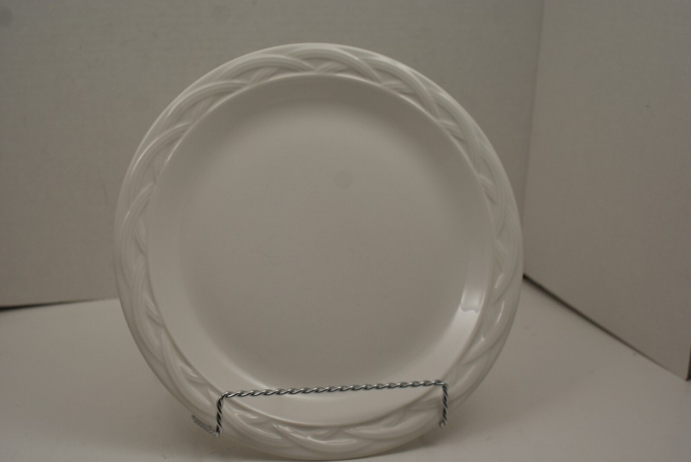 Pfaltzgraff Acadia White Stoneware 10.5 Inch Dinner Plates Set of 4-image