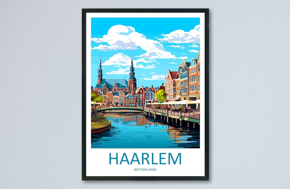Haarlem Travel Print Haarlem Home Dcor Haarlem Art Print Haarlem Wall Print For