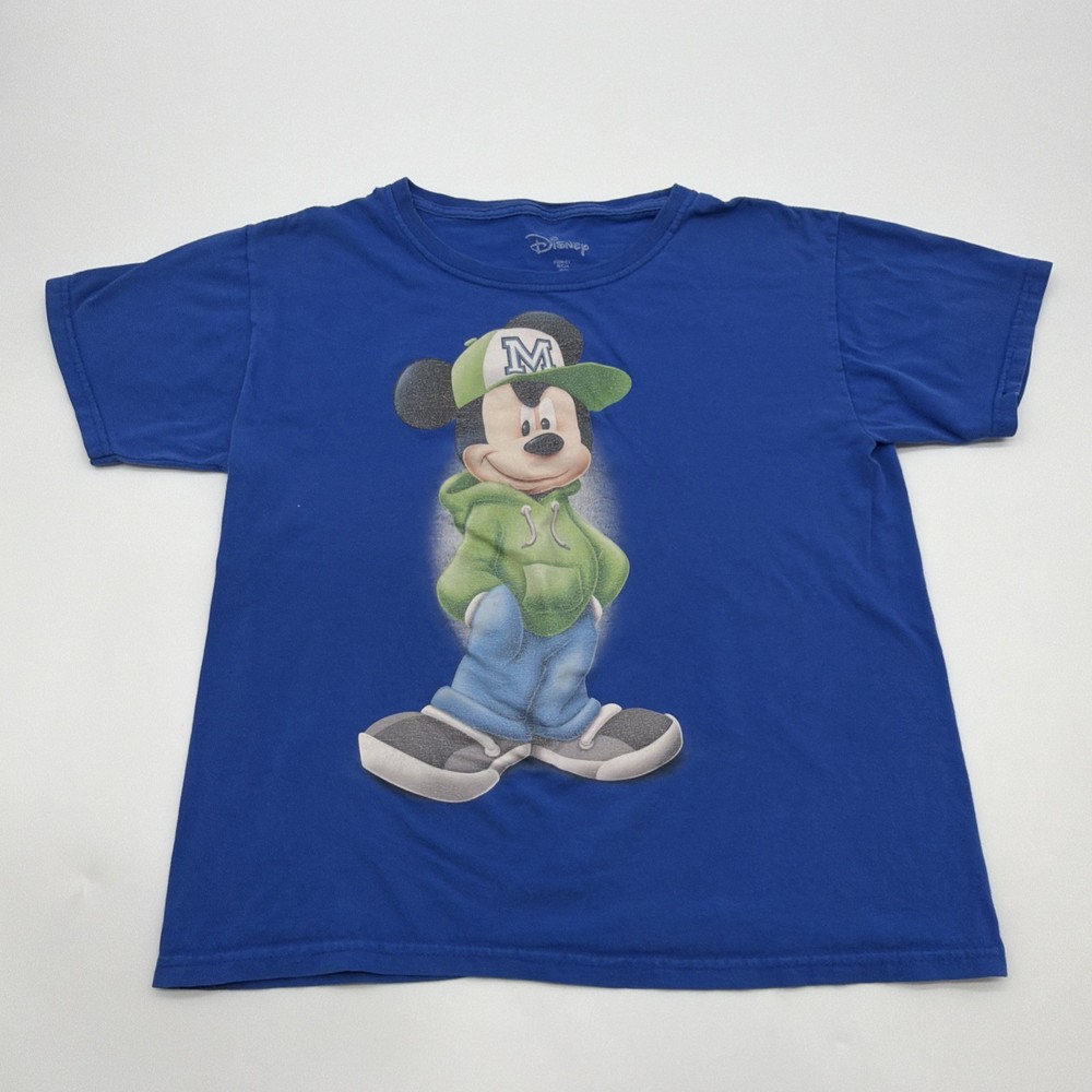 Disney T-shirt Kids Boys S Blue Graphic Print Logo 100% Cotton .#44989