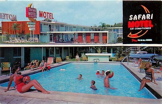 FL, Saint Petersburg,  Florida, Safari Motel, Multi View, Pool, J. Foldes  2332