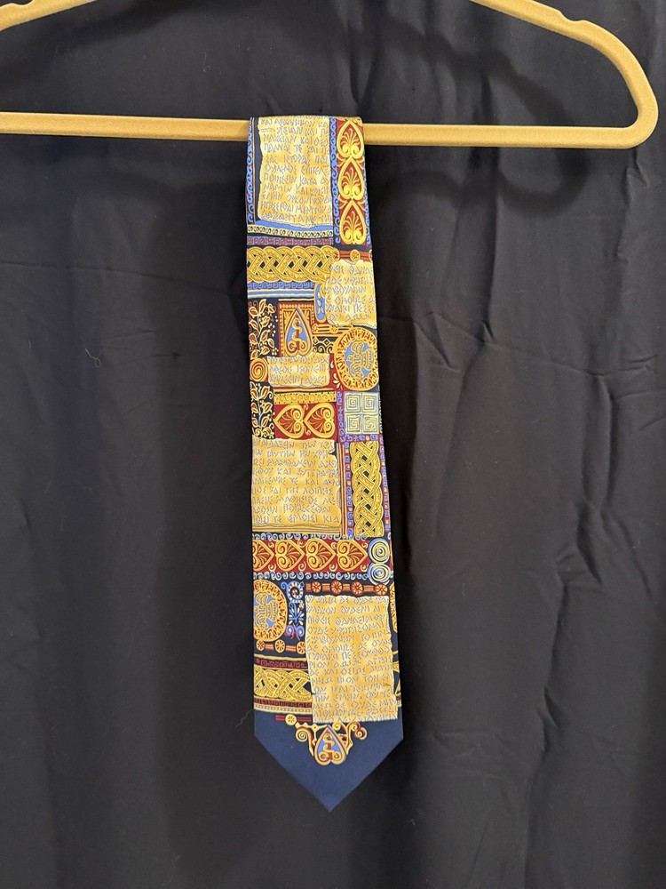 Alynn Men's Woven Silk Tie Multicolor Geometric Abstract Pattern Necktie