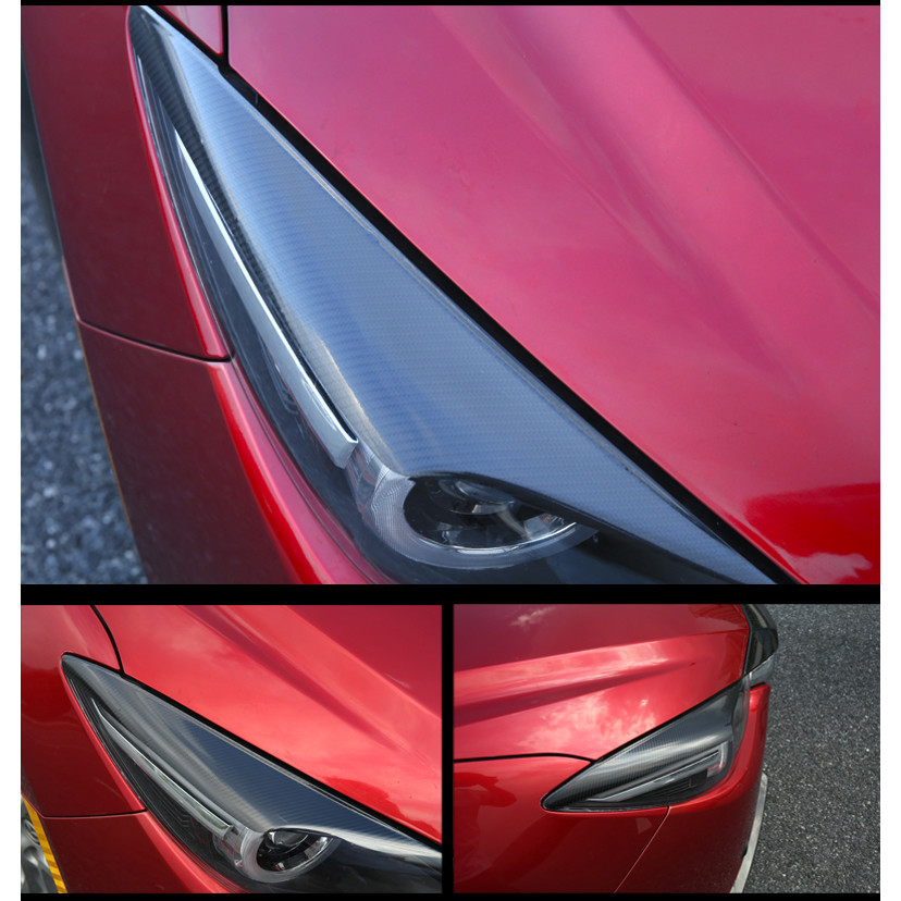 2014-2016 Mazda3 Axela M3 Carbon Fiber Headlight Stickers Trim
